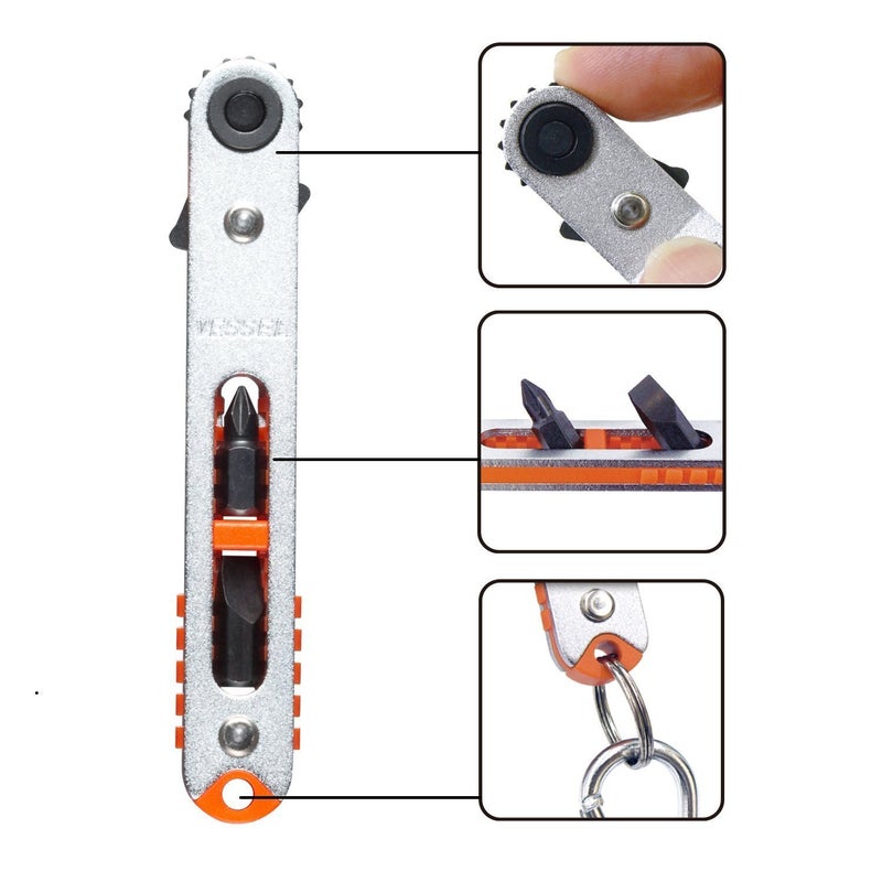 VESSEL Low-Profile Flat Plate Ratchet Screwdriver Set (TD76J (Straight Type)) - Image 4